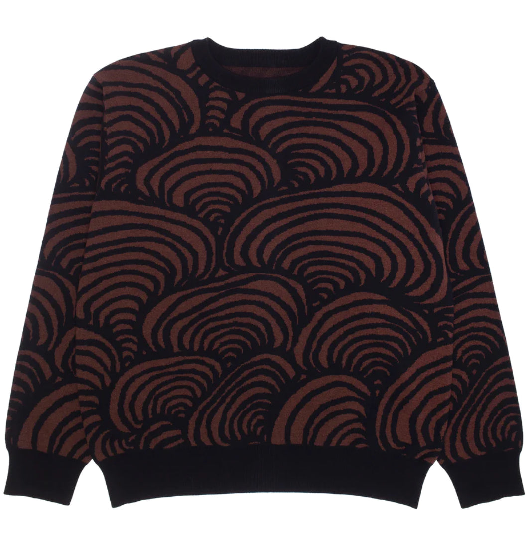 GX1000 - Crewneck 'Jacquard ZK Sweater' (Brown) - Plazashop