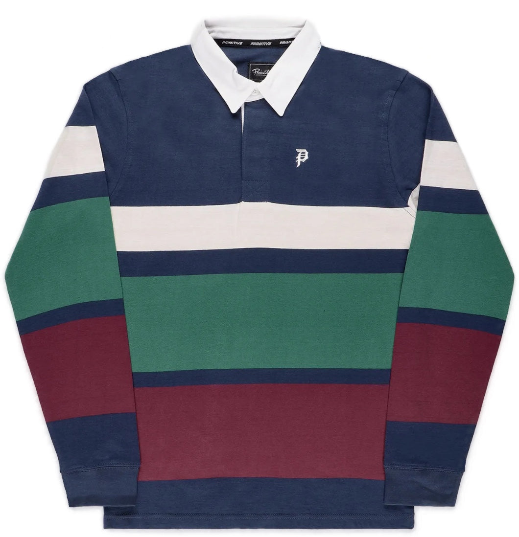 Primitive Skateboarding - Crewneck 'Dirty P LS Rugby Polo' (Navy) - Plazashop