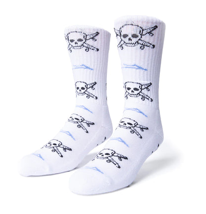 Lakai X Fourstar - Strømper 'Street Pirate Sock' (White) - Plazashop